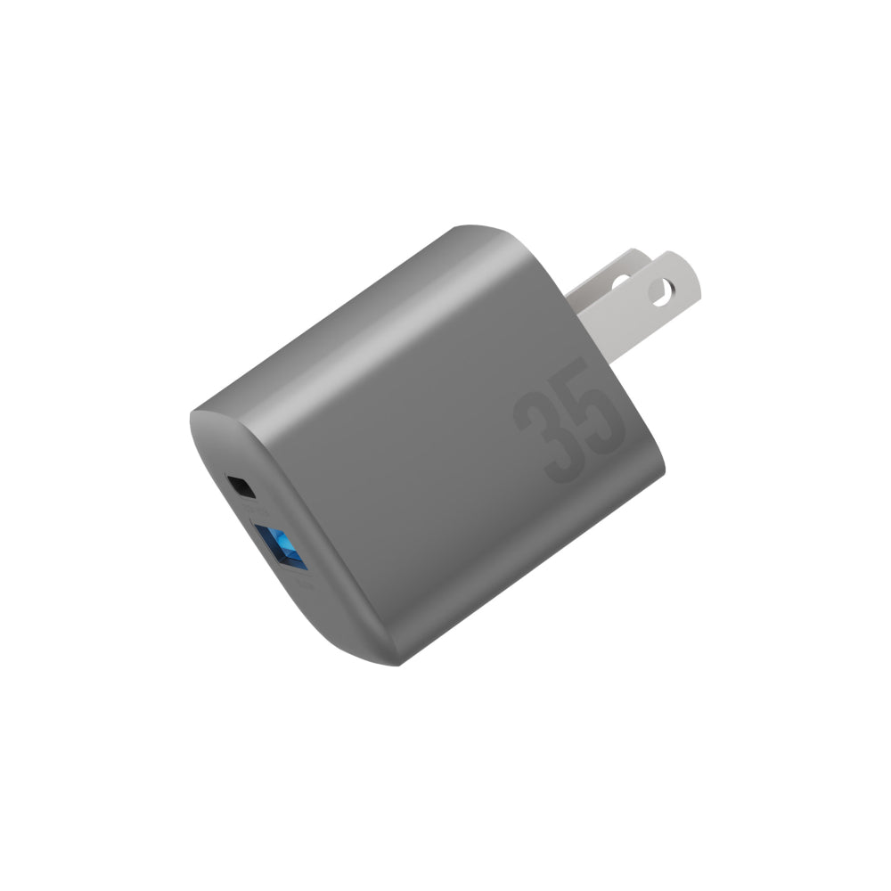 Energea Wall Charger GAN35W, 1C1A PD/PPS/QC 3.0 GunMetal