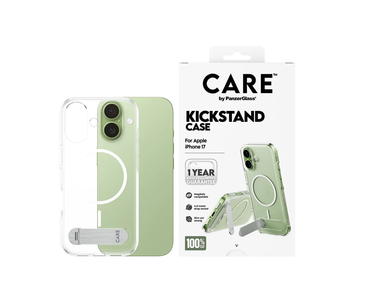 CARE Case Transparent with Kickstand & MagSafe for iPhone 17 Series and iPhone Air