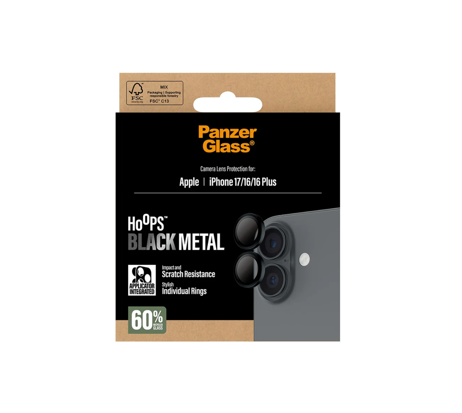 PanzerGlass Hoops Camera Lens Protector Black for iPhone Air & iPhone 17 Series