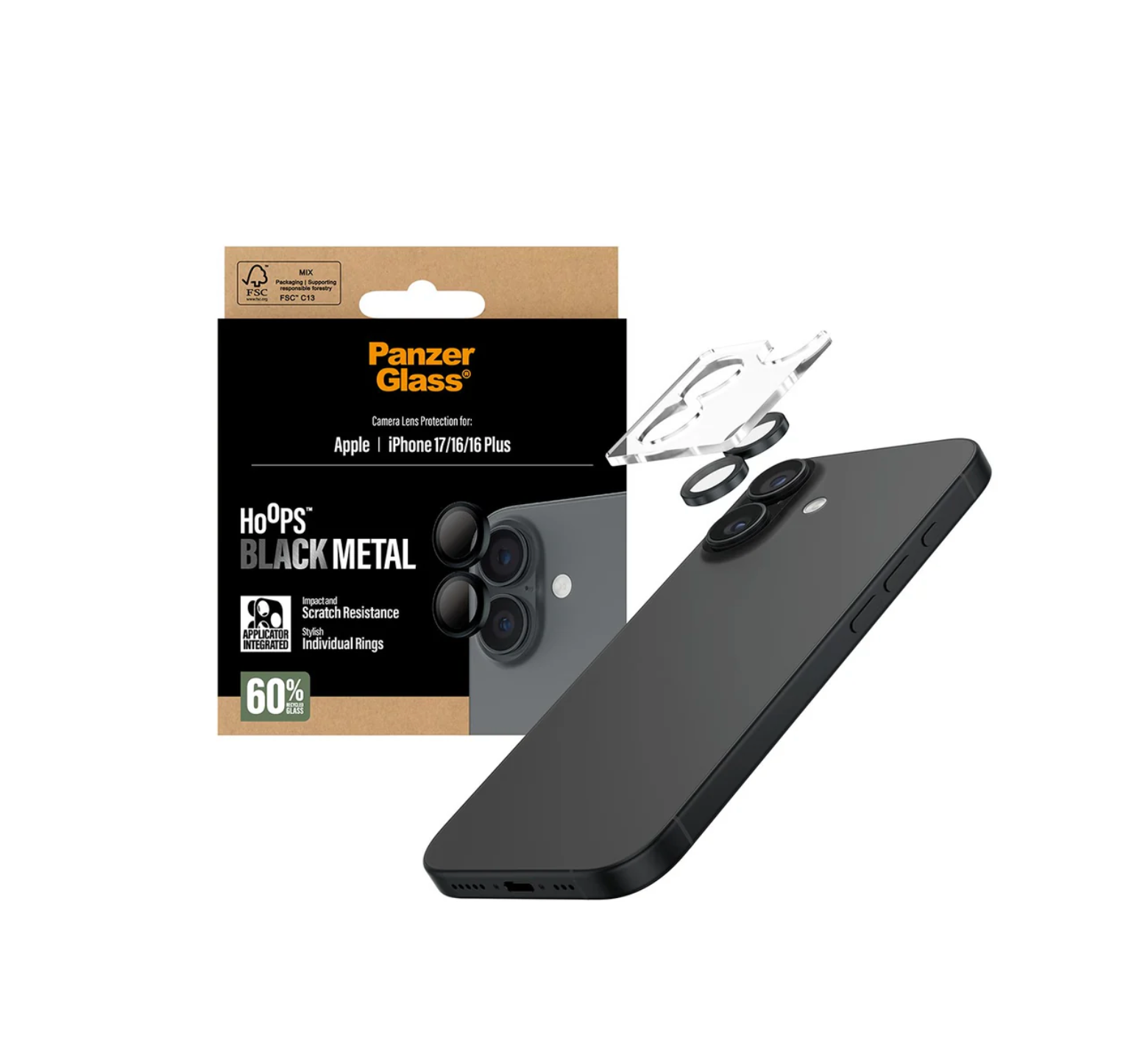 PanzerGlass Hoops Camera Lens Protector Black for iPhone Air & iPhone 17 Series