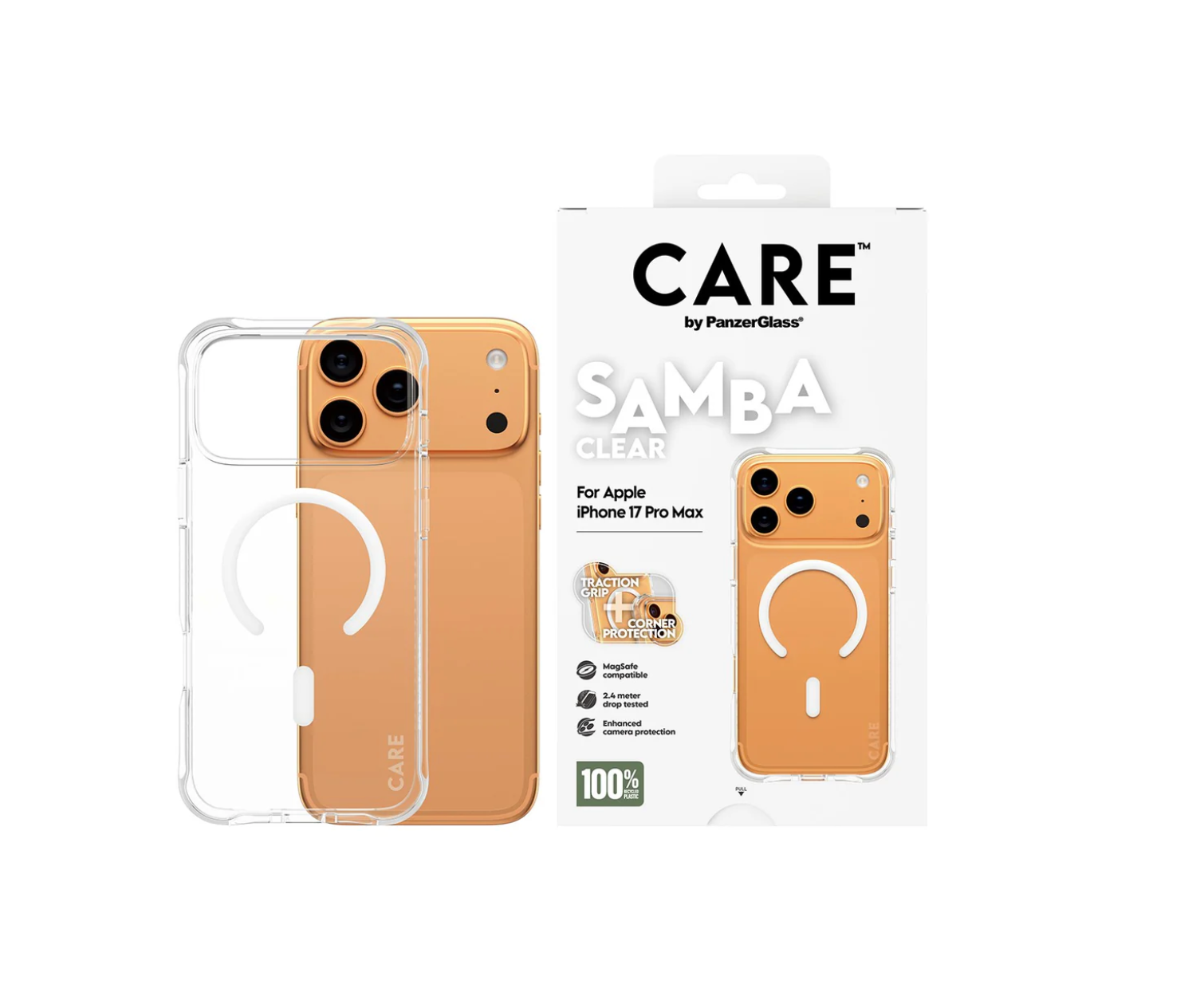 CARE Samba Case Transparent with White MagSafe for iPhone 17 Series and iPhone Air