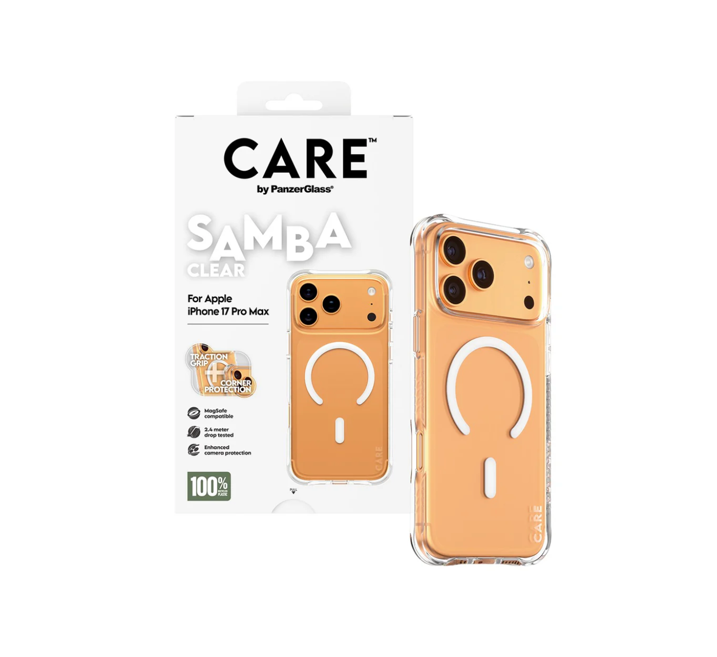 CARE Samba Case Transparent with White MagSafe for iPhone 17 Series and iPhone Air