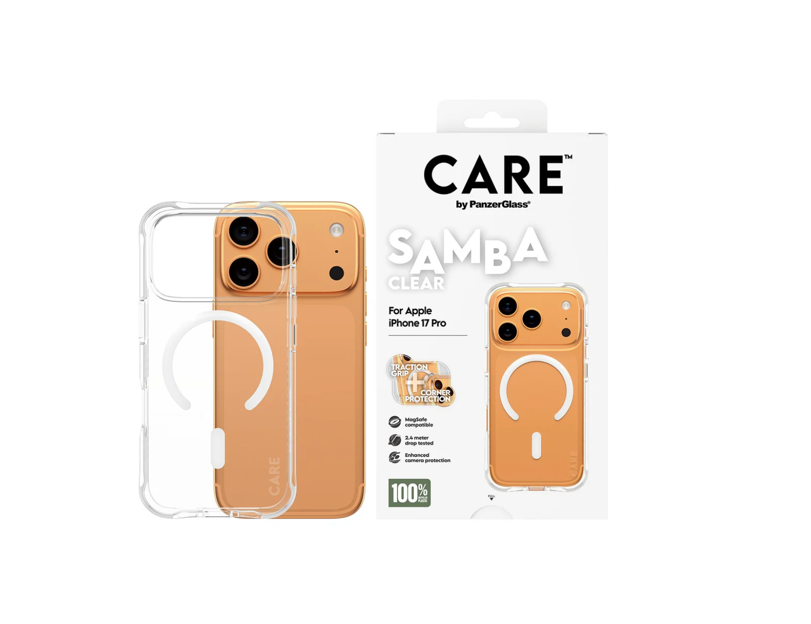 CARE Samba Case Transparent with White MagSafe for iPhone 17 Series and iPhone Air
