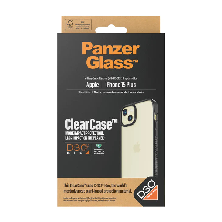 PanzerGlass Clear Case with D3O for iPhone 15 Series