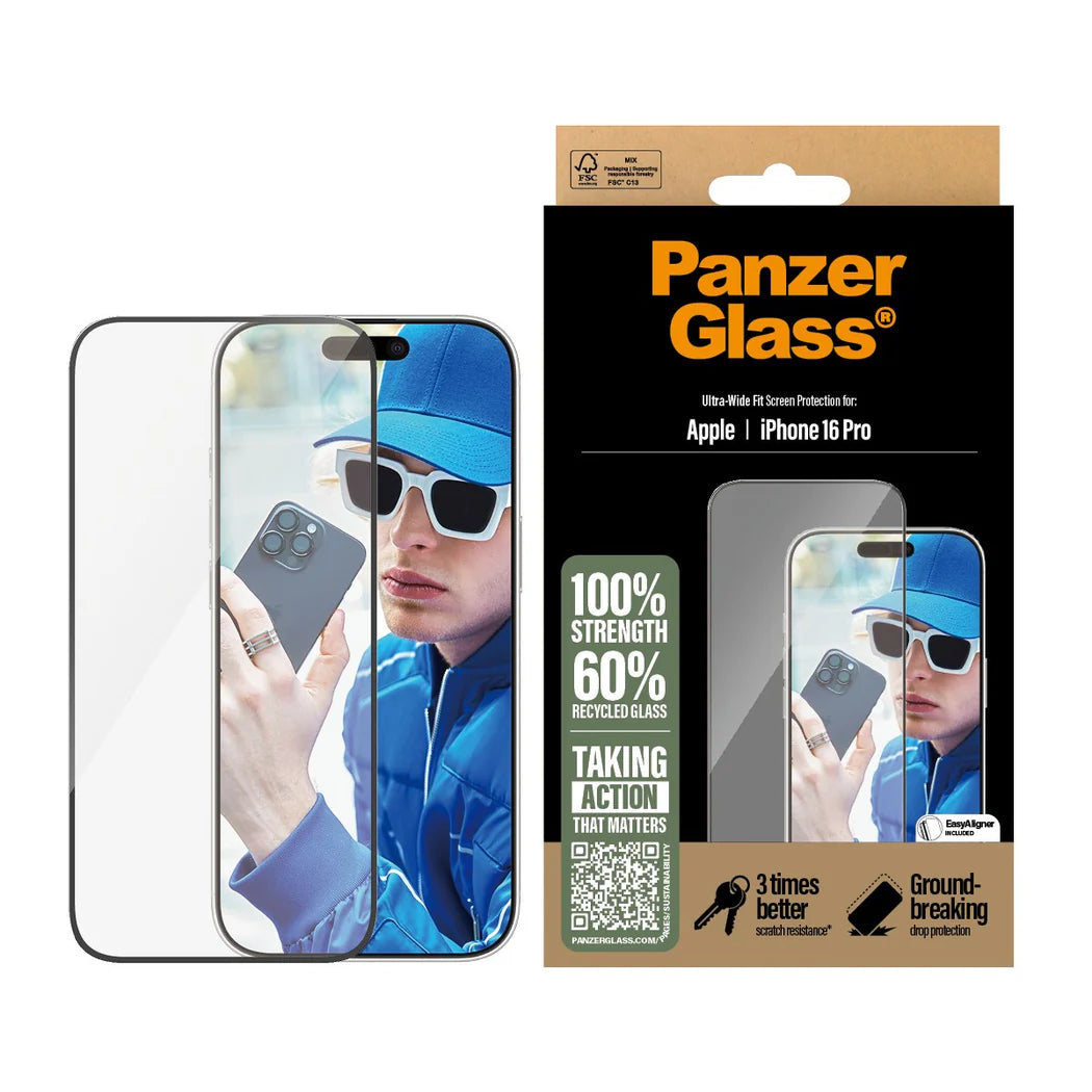 PanzerGlass Screen Protector iPhone 16 Series Ultra-Wide Fit