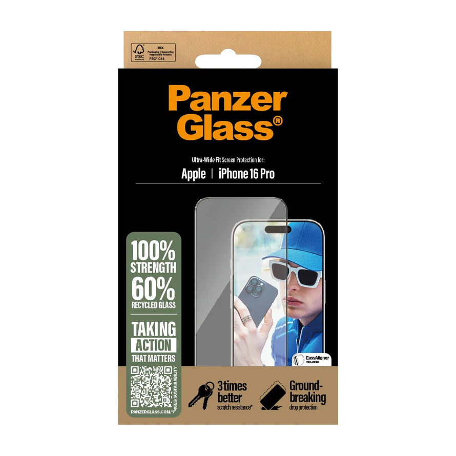PanzerGlass Screen Protector iPhone 16 Series Ultra-Wide Fit