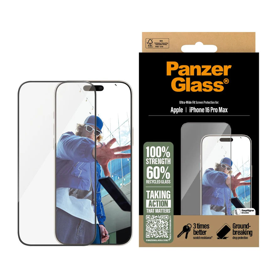 PanzerGlass Screen Protector iPhone 16 Series Ultra-Wide Fit