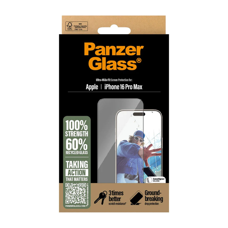 PanzerGlass Screen Protector iPhone 16 Series Ultra-Wide Fit