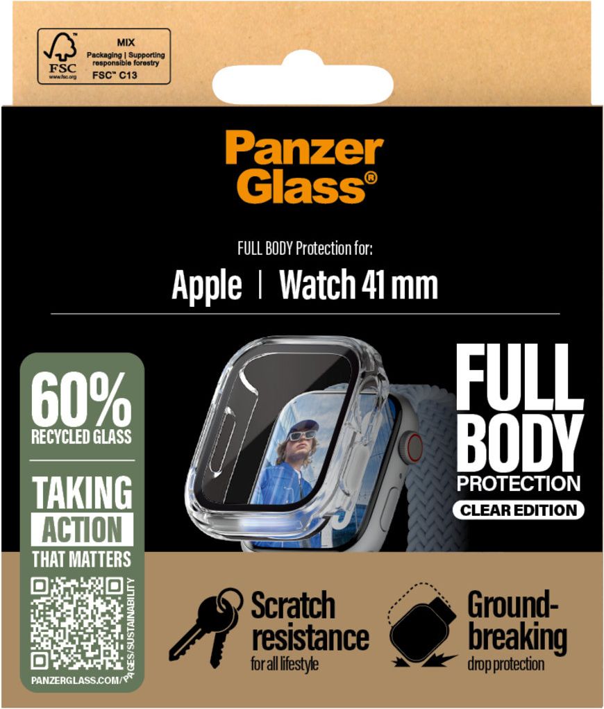 PanzerGlass Screen Protector Snappie Full Body Bulky Transparent Apple Watch