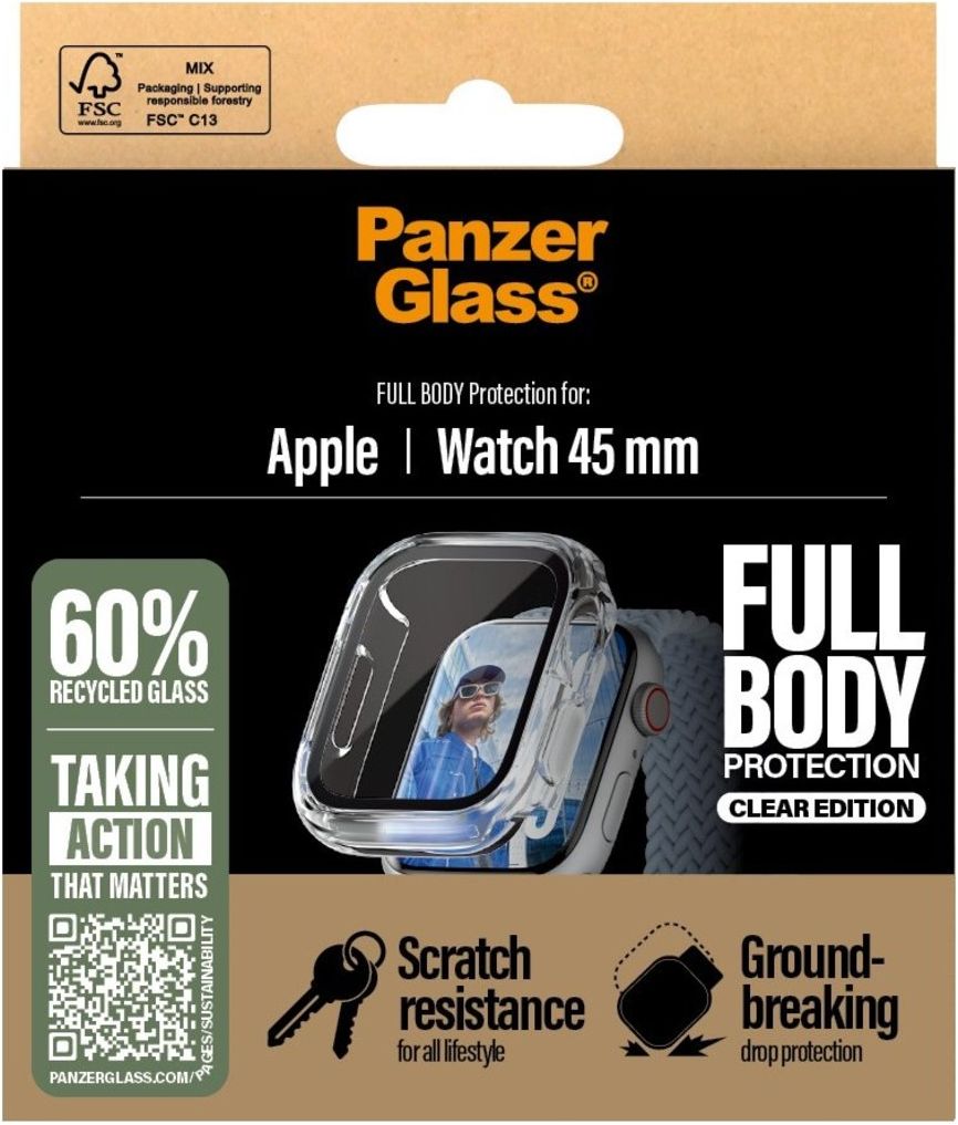PanzerGlass Screen Protector Snappie Full Body Bulky Transparent Apple Watch