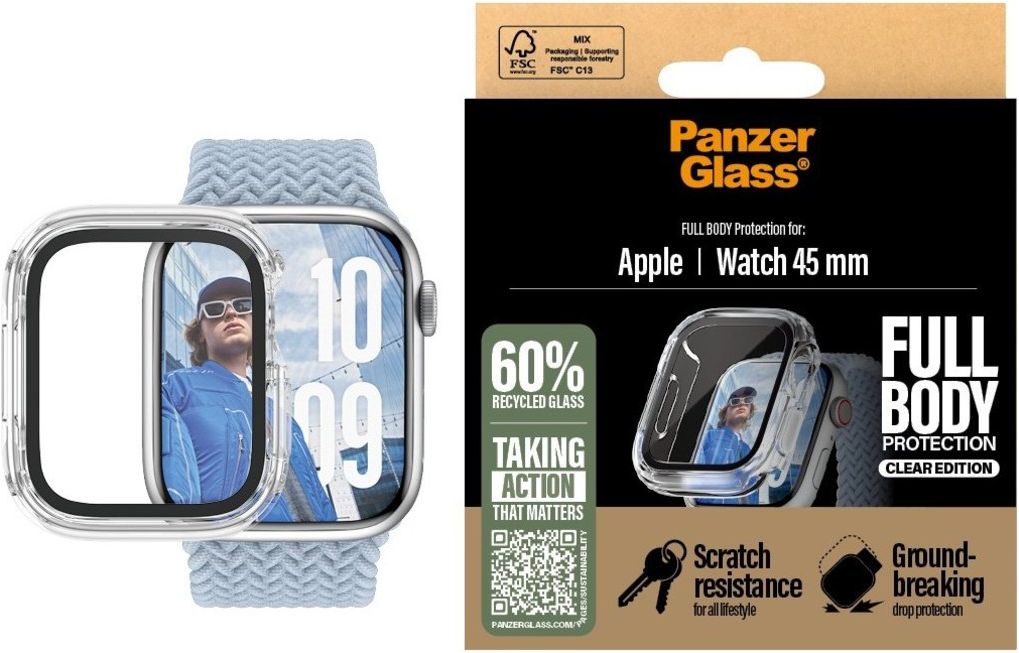PanzerGlass Screen Protector Snappie Full Body Bulky Transparent Apple Watch