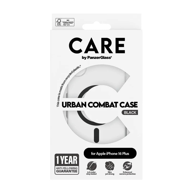 Care Flagship Case Transparent Urban Combat w/ Black MagSafe iPhone 16 Series