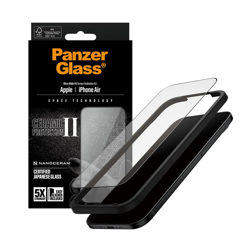 PanzerGlass Ceramic II Screen Protector | Ultra-Wide Fit for iPhone 17 Series & iPhone Air
