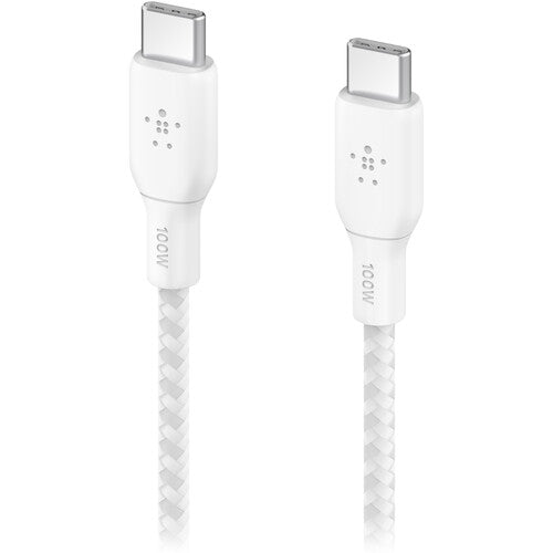 Belkin BoostCharge Braided USB-C to USB-C Cable 3m 100W White
