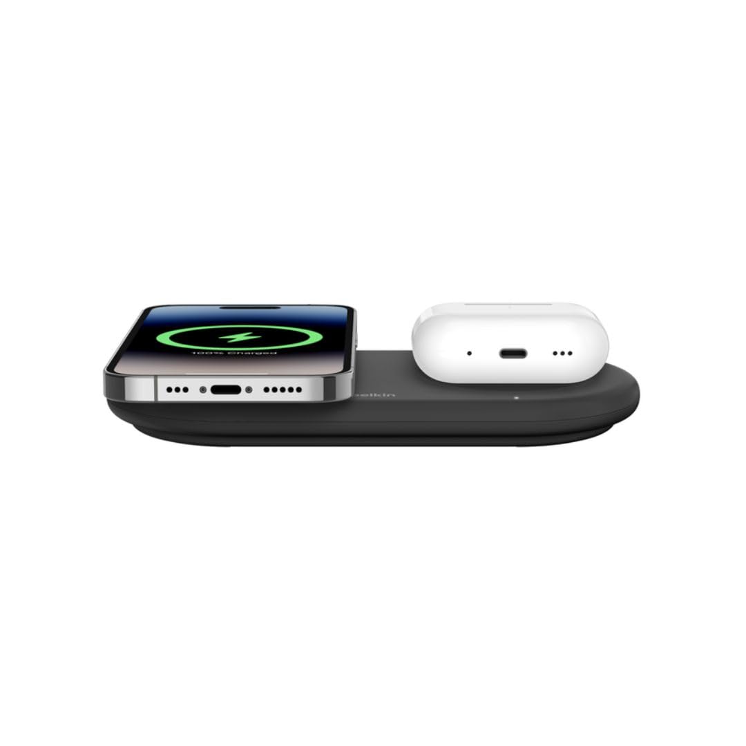 Belkin BoostCharge Pro 2-in-1 Magnetic Wireless Charging Pad w/ Qi2 15W Black