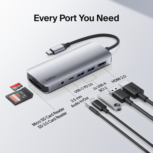 Belkin USB-C 7-in-1 Multiport Hub Adapter