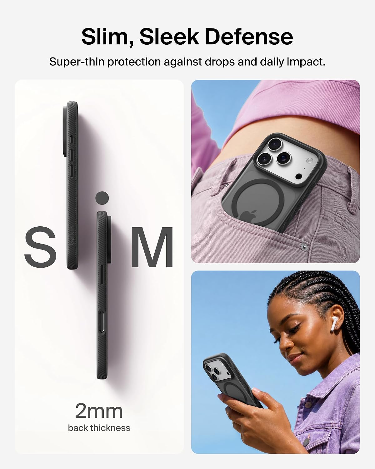 Belkin Colored Grip Case for iPhone18 Pro / Pro Max Black