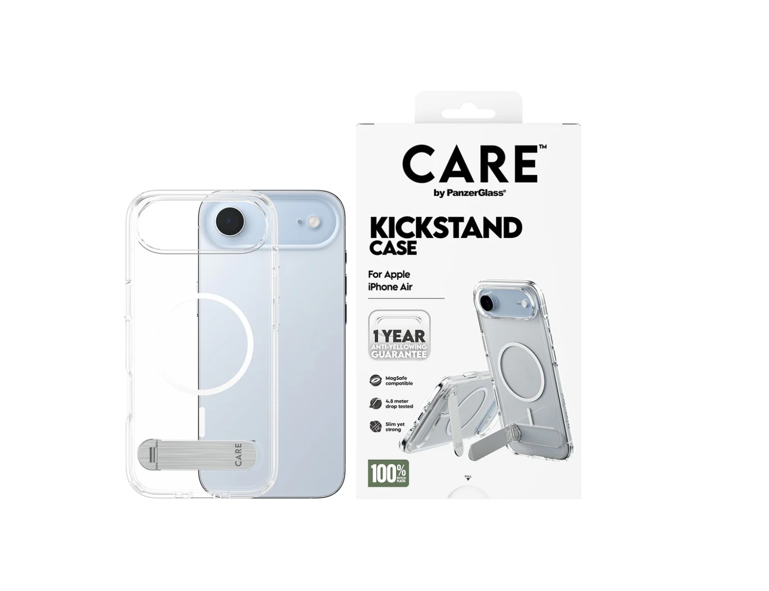 CARE Case Transparent with Kickstand & MagSafe for iPhone 17 Series and iPhone Air