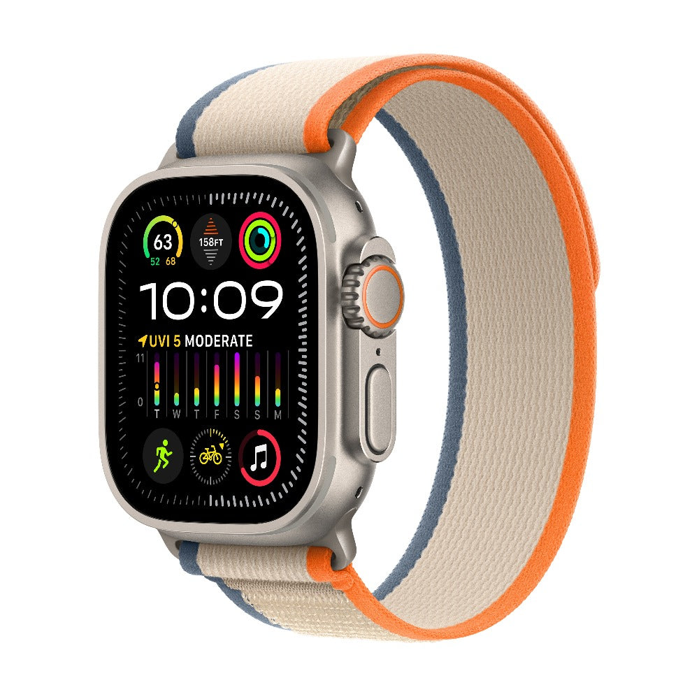 Apple Watch Ultra 2 GPS + Cellular, Titanium Case with Orange/Beige Trail Loop 49mm