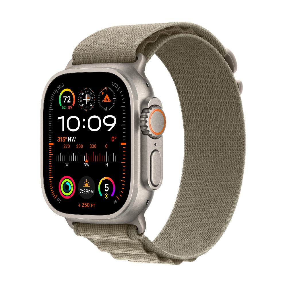 Apple Watch Ultra 2 GPS + Cellular, Titanium Case with Olive Alpine Loop 49mm