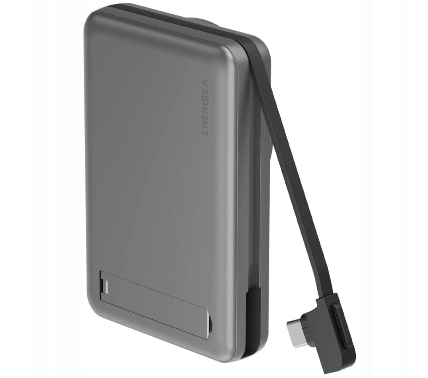 Energea Powerbank MagPac Pro Plus 10kmAh w/ built-in Cable and Stand Gun/Black