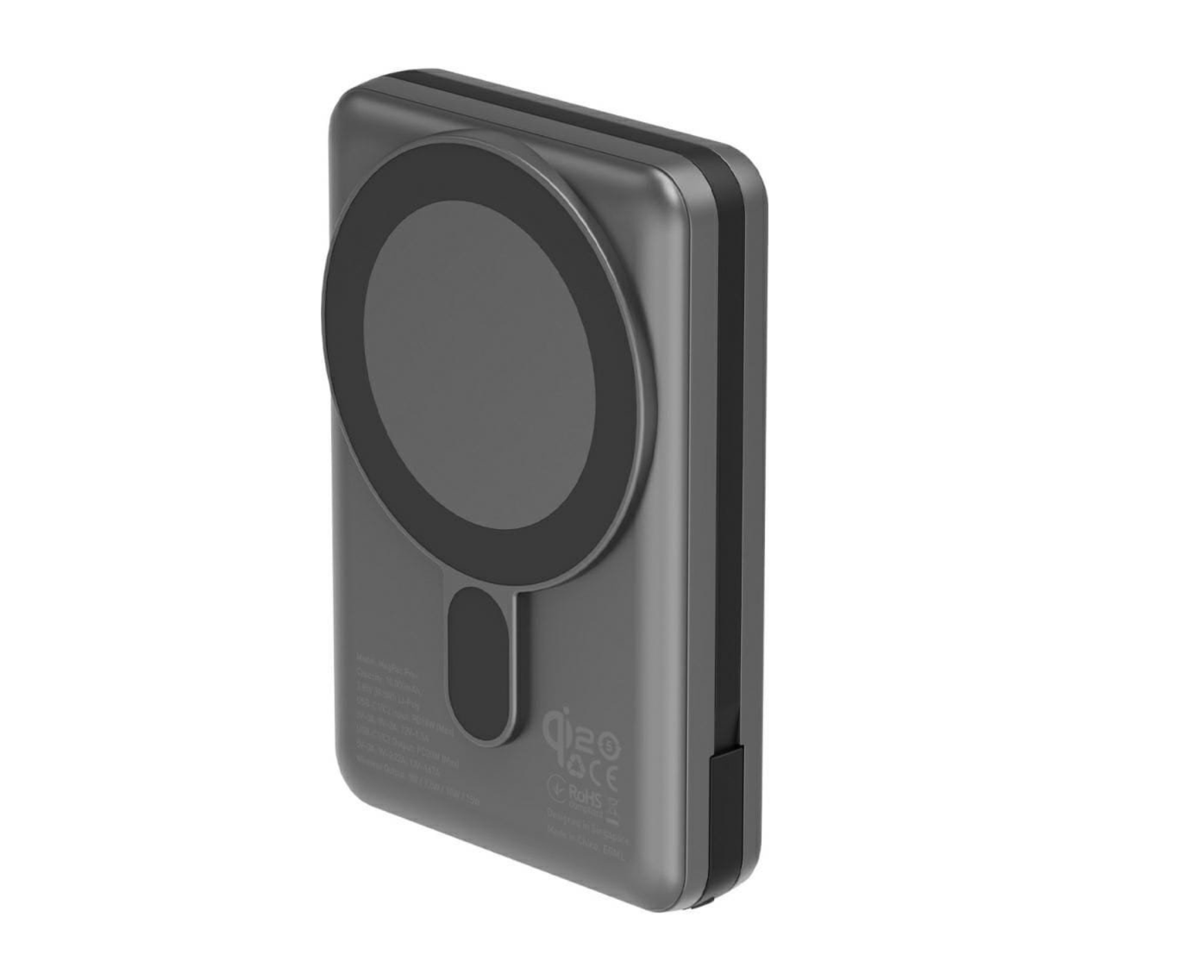 Energea Powerbank MagPac Pro Plus 10kmAh w/ built-in Cable and Stand Gun/Black