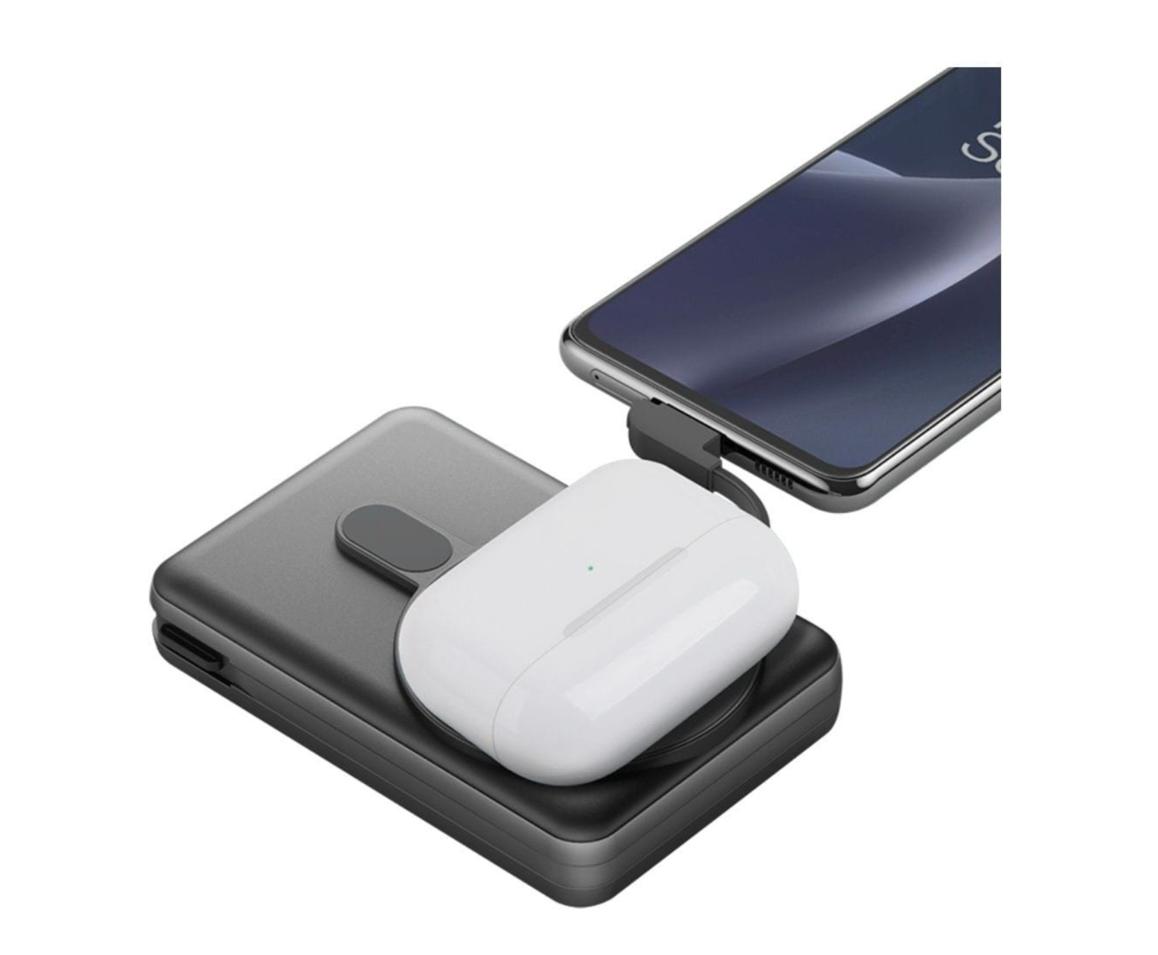 Energea Powerbank MagPac Pro Plus 10kmAh w/ built-in Cable and Stand Gun/Black