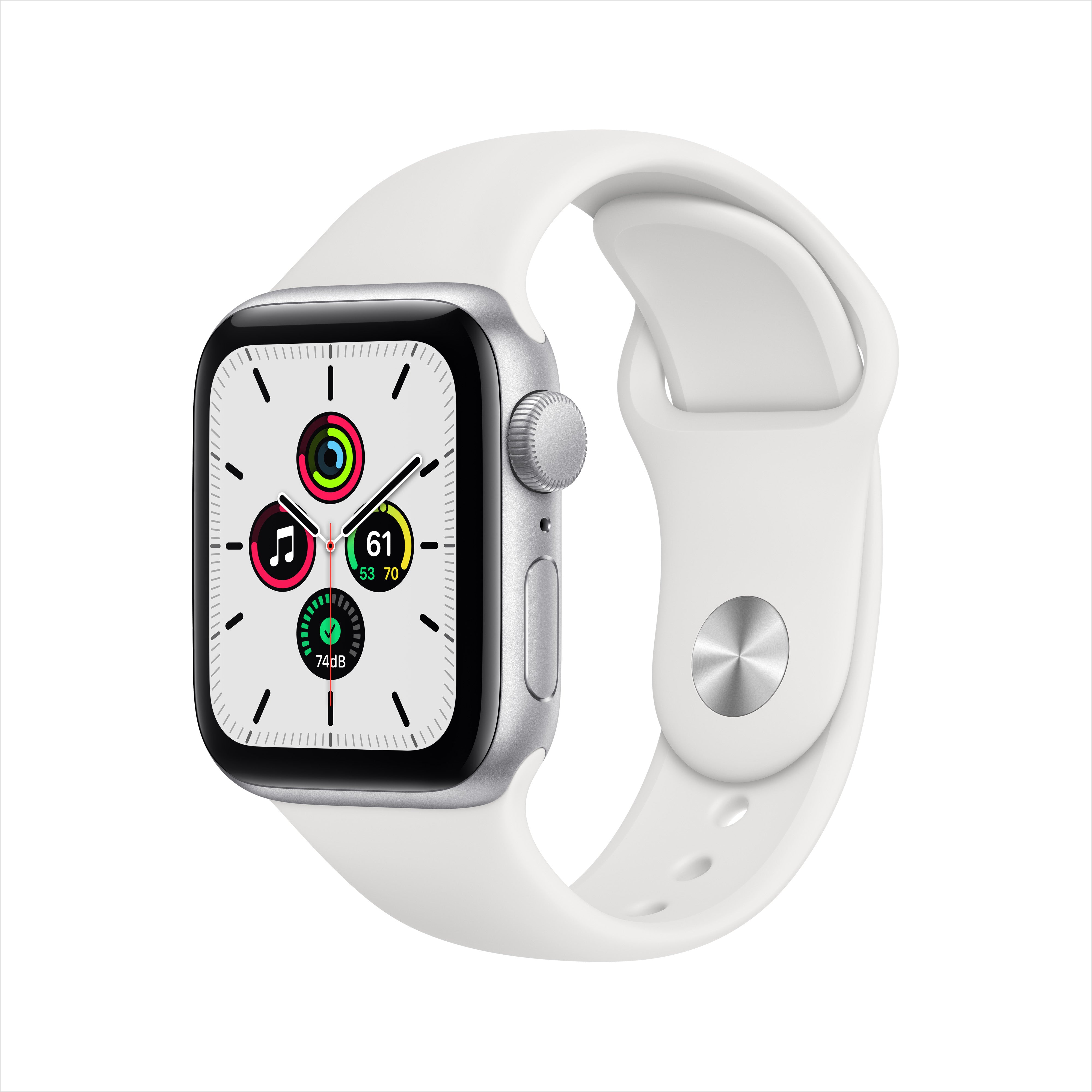 Apple Watch SE GPS Silver Aluminum Case with White Sport Band