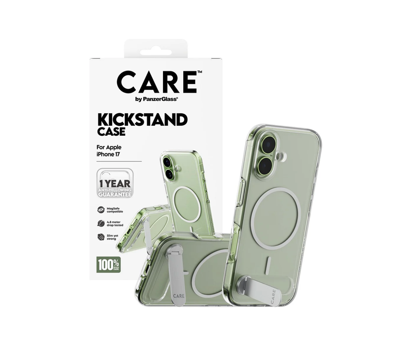 CARE Case Transparent with Kickstand & MagSafe for iPhone 17 Series and iPhone Air