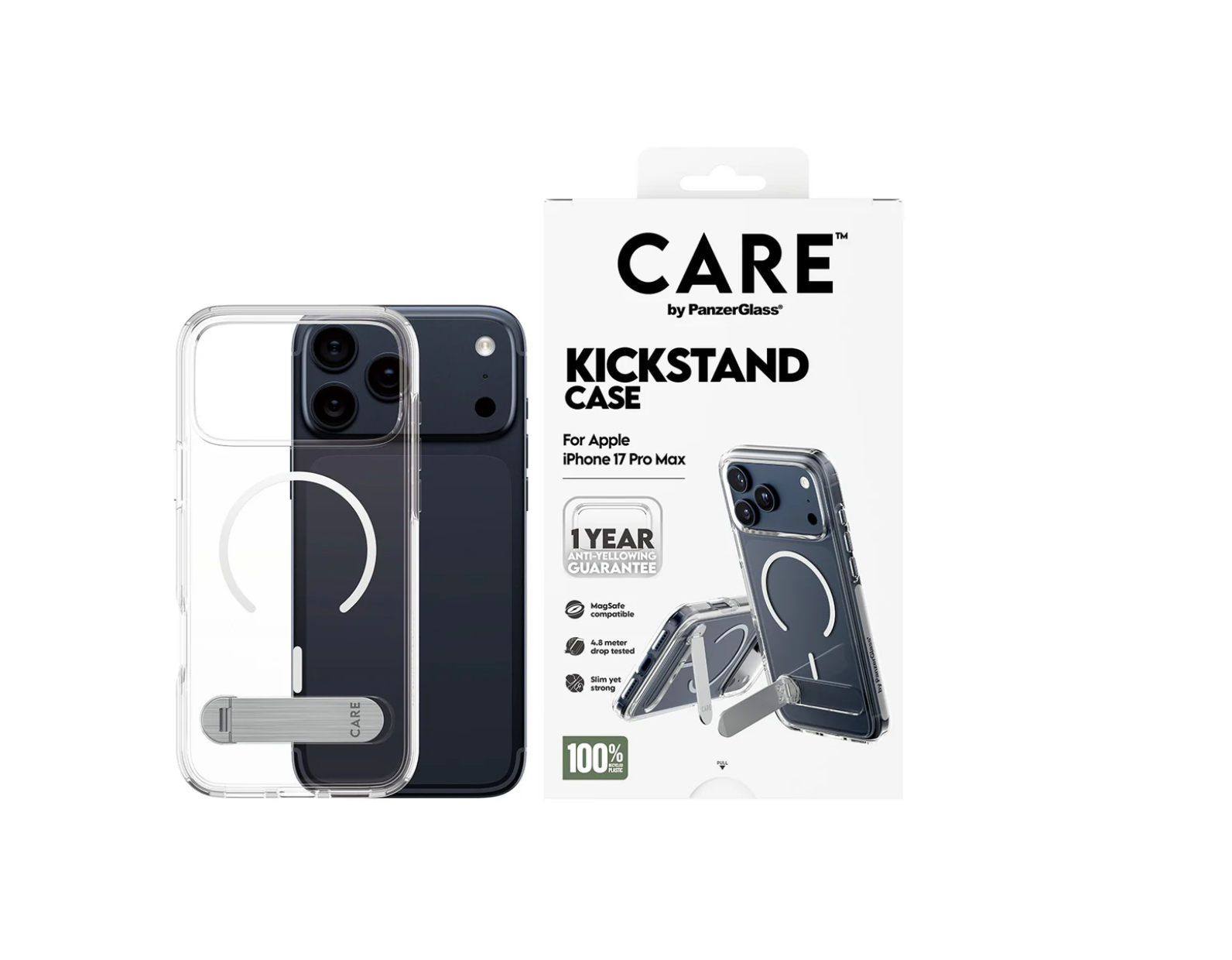 CARE Case Transparent with Kickstand & MagSafe for iPhone 17 Series and iPhone Air