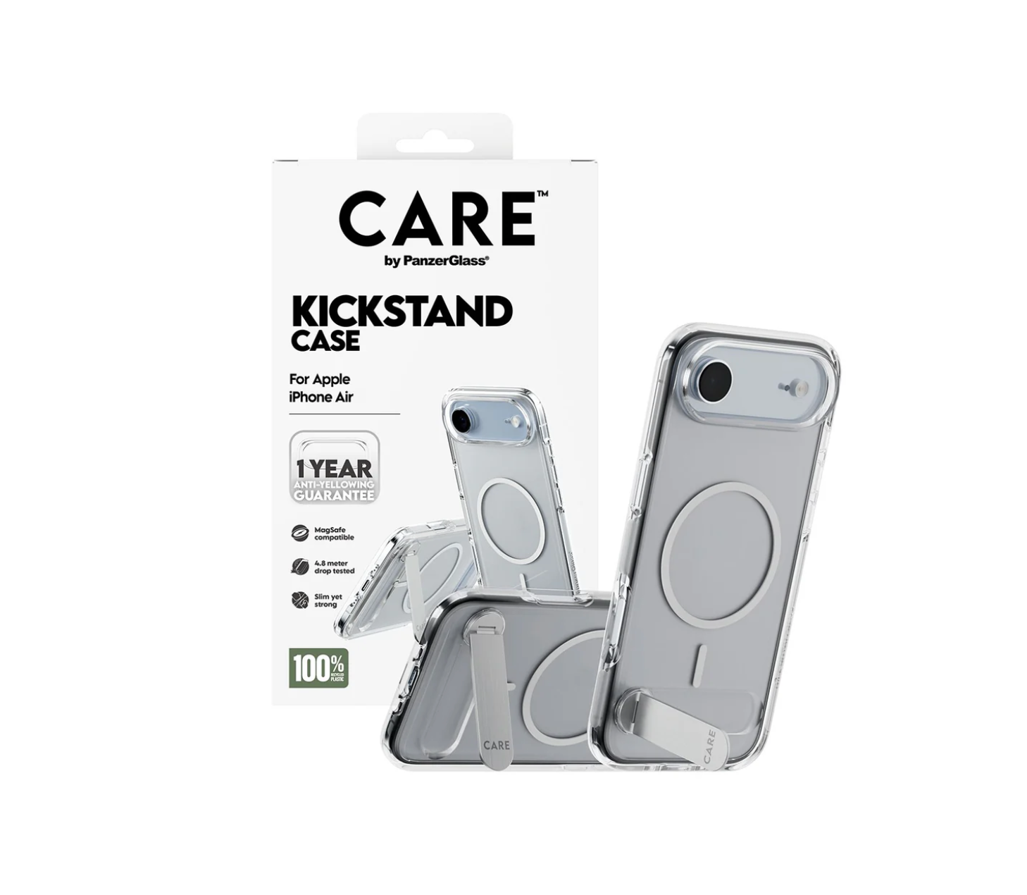 CARE Case Transparent with Kickstand & MagSafe for iPhone 17 Series and iPhone Air