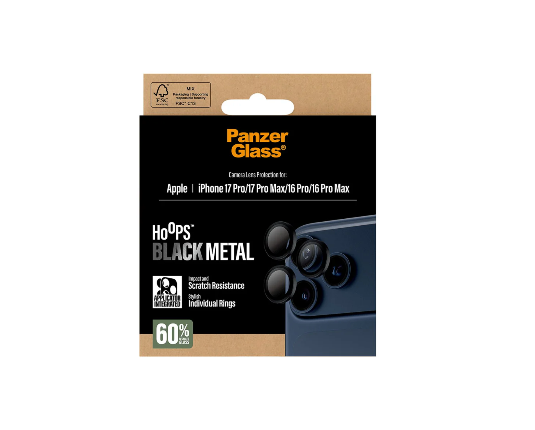 PanzerGlass Hoops Camera Lens Protector Black for iPhone Air & iPhone 17 Series