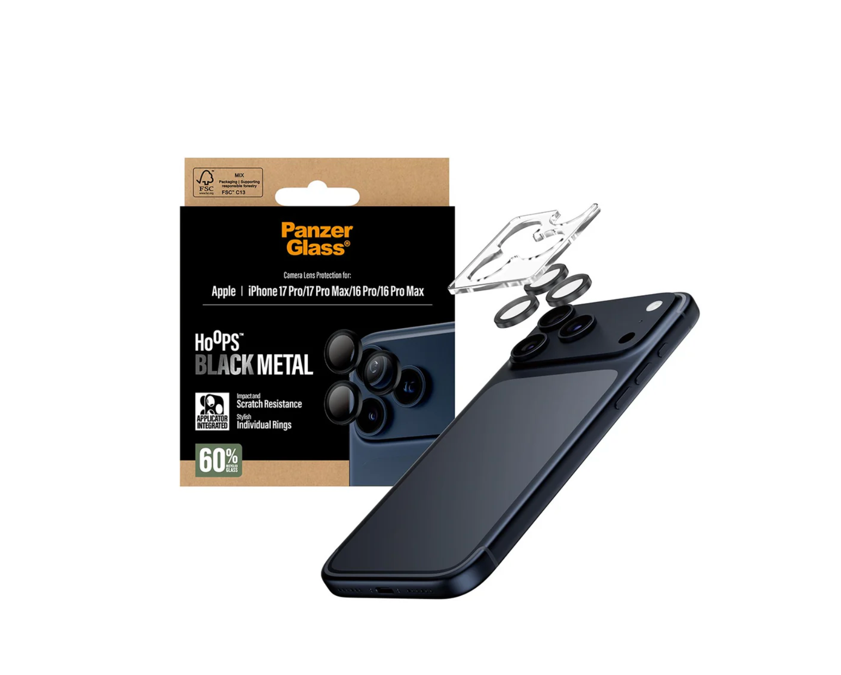 PanzerGlass Hoops Camera Lens Protector Black for iPhone Air & iPhone 17 Series