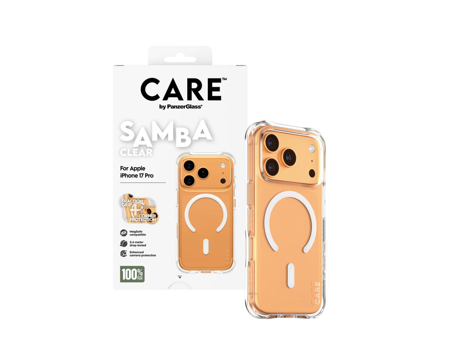 CARE Samba Case Transparent with White MagSafe for iPhone 17 Series and iPhone Air