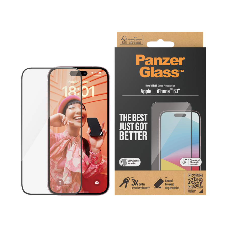 PanzerGlass TemperedGlass Ultra-Wide Fit for iPhone 15 Series