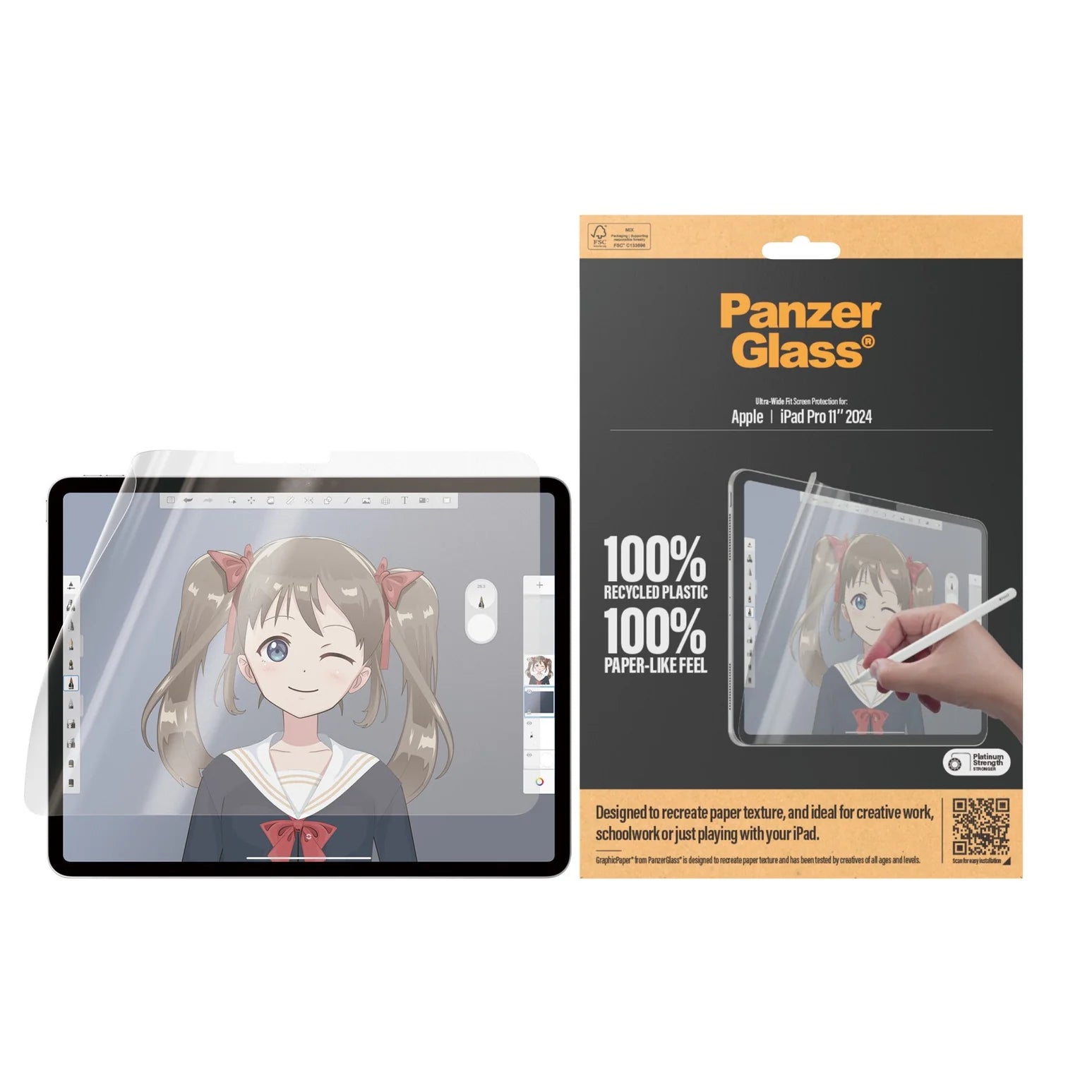 PanzerGlass GraphicPaper Screen Protector iPad Pro 11" 2024 | Ultra-Wide Fit