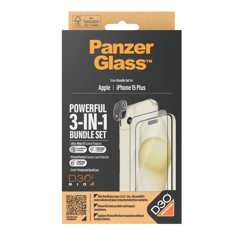 PanzerGlass 360 Bundle with D30 Clear for iPhone 15 Series