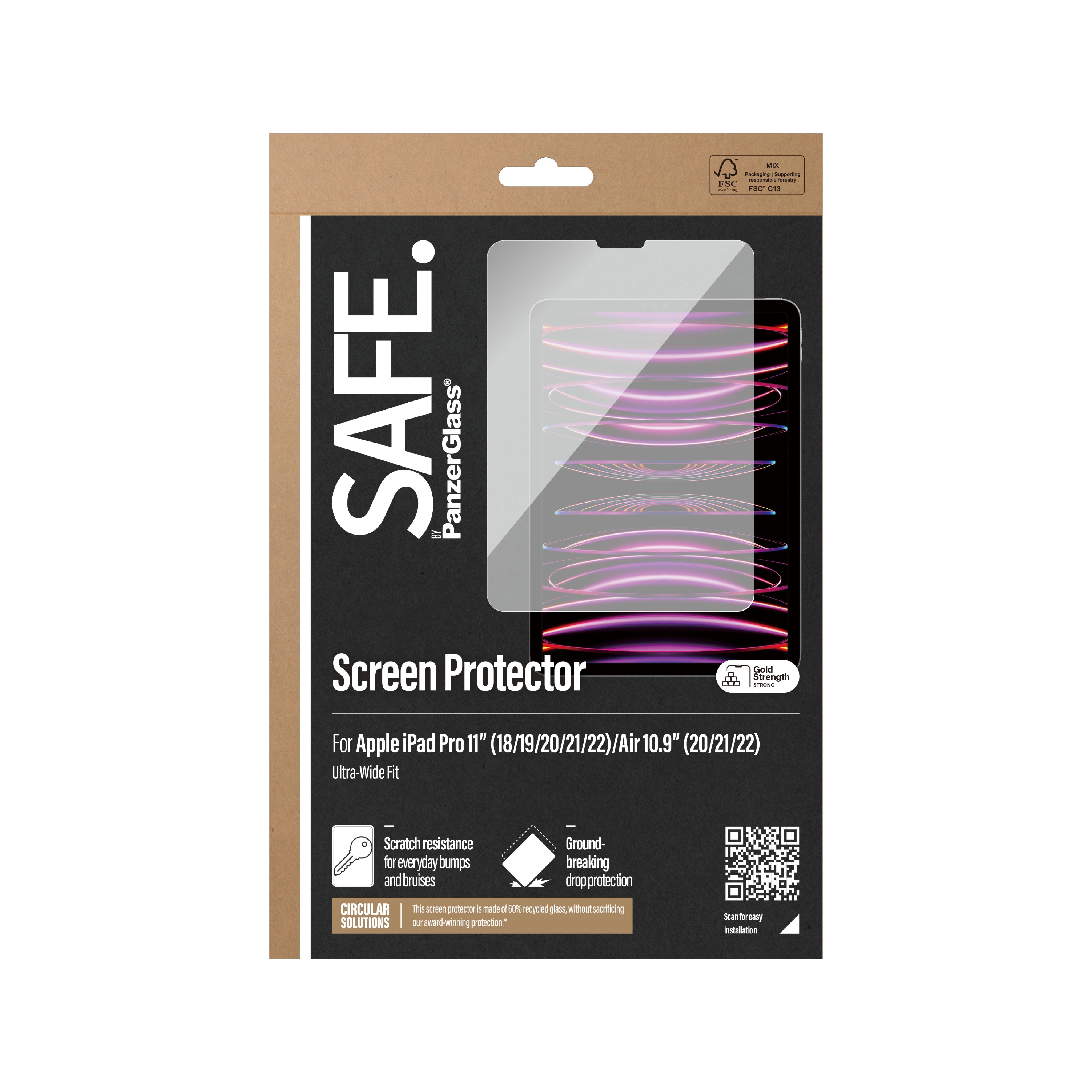Safe TemperedGlass iPadPro 11" 2018/2022 / iPadAir 2022 Ultra-Wide Fit