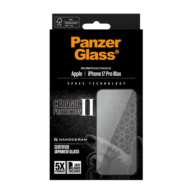 PanzerGlass Ceramic II Screen Protector | Ultra-Wide Fit for iPhone 17 Series & iPhone Air