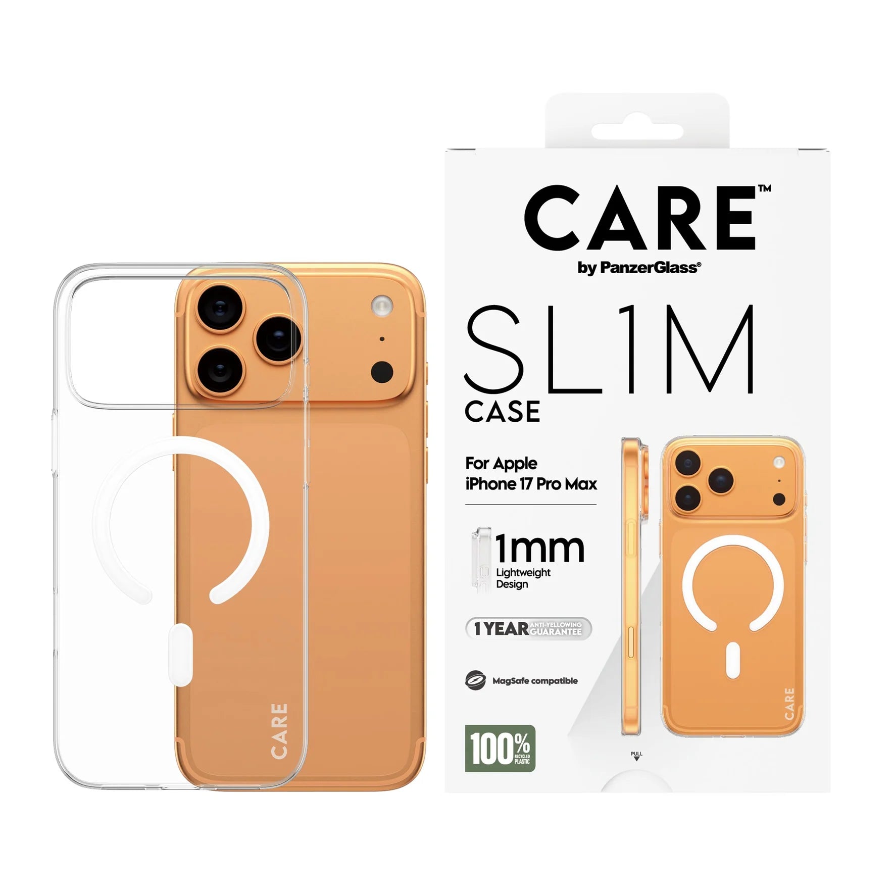 CARE SL1M Case Transparent with MagSafe for iPhone 17 Series and iPhone Air