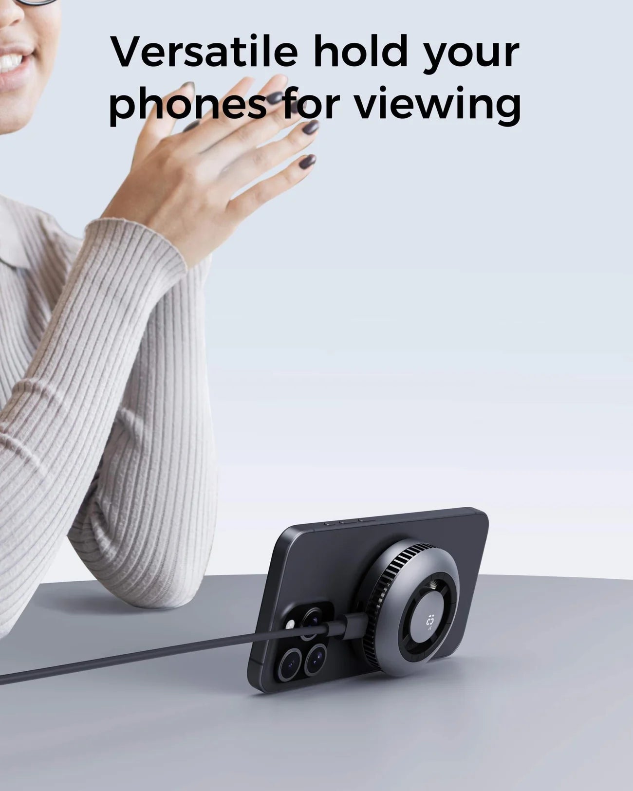 Aukey MagFusion GameFrost Qi2 Active Cooling Wireless Charging Pad