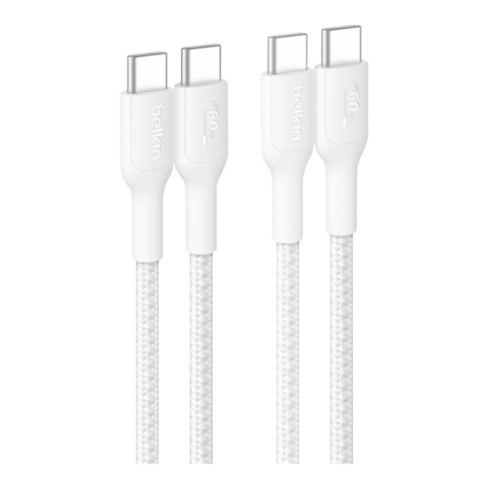 Belkin Braided Soft C to C Cable 1m 60W 2.0 White