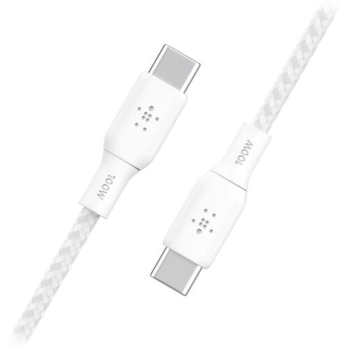 Belkin BoostCharge Braided USB-C to USB-C Cable 3m 100W White