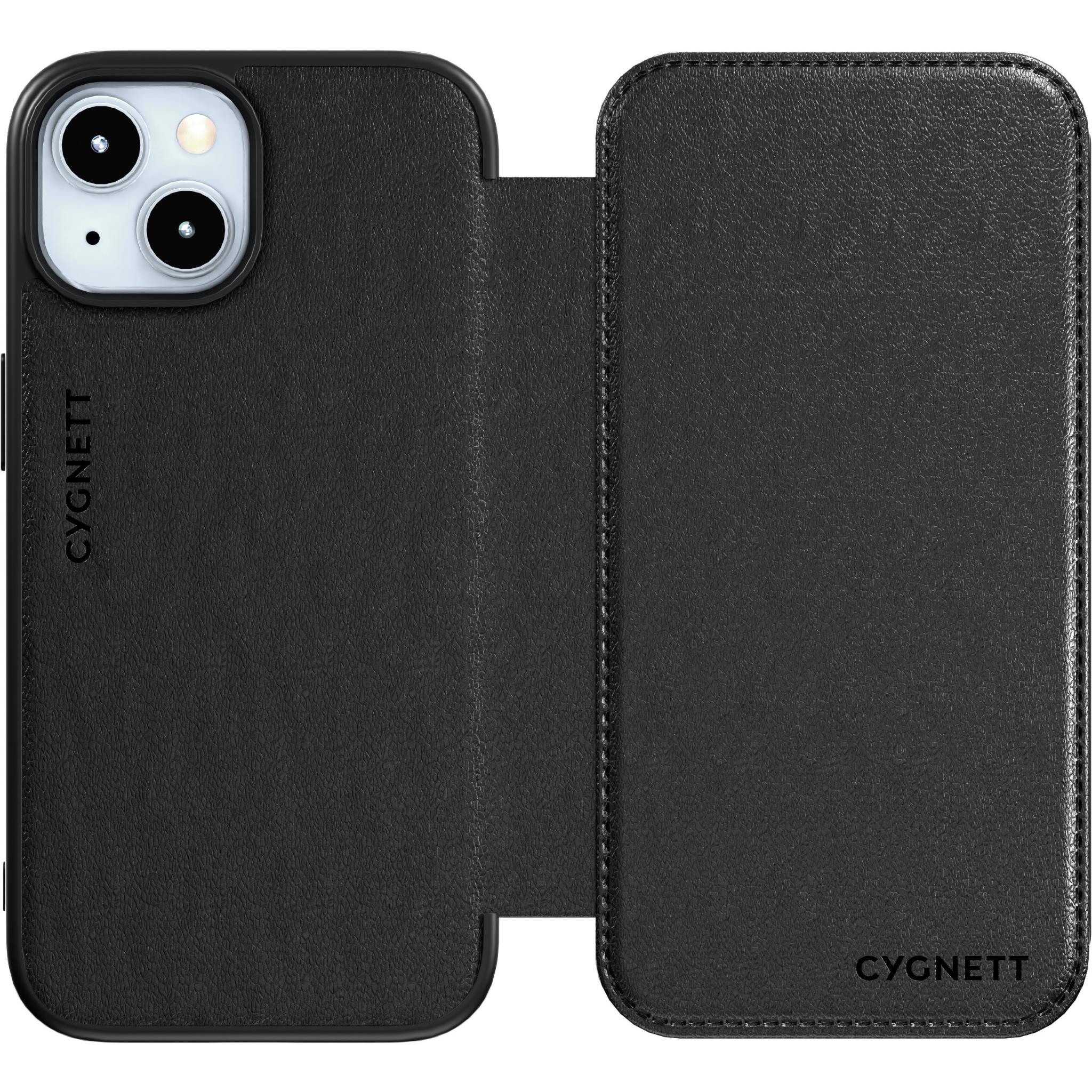 Cygnett MagWallet Leather Wallet Case for iPhone 15 Series Black