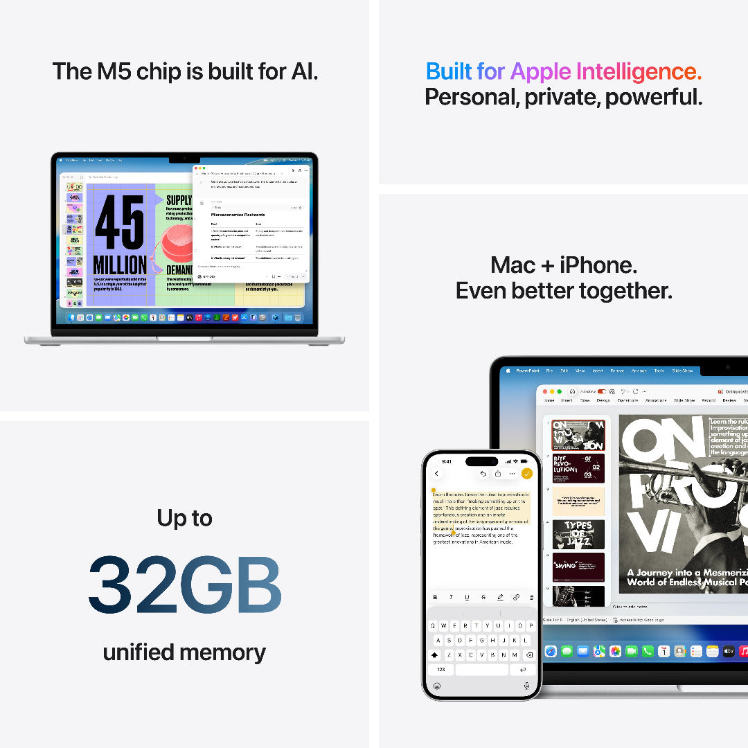 13-inch MacBook Air M5 chip with 10‑core CPU and 10‑core GPU