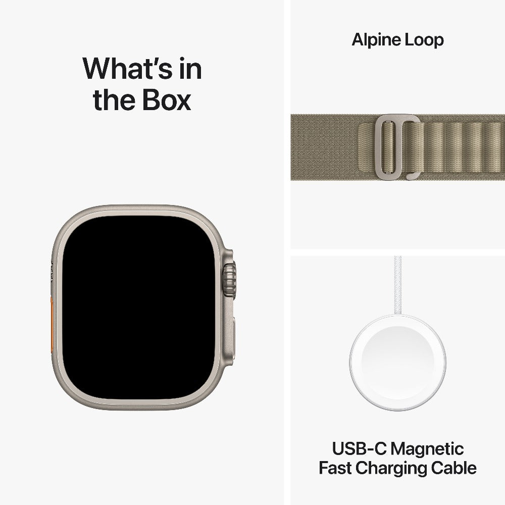 Apple Watch Ultra 2 GPS + Cellular, Titanium Case with Olive Alpine Loop 49mm
