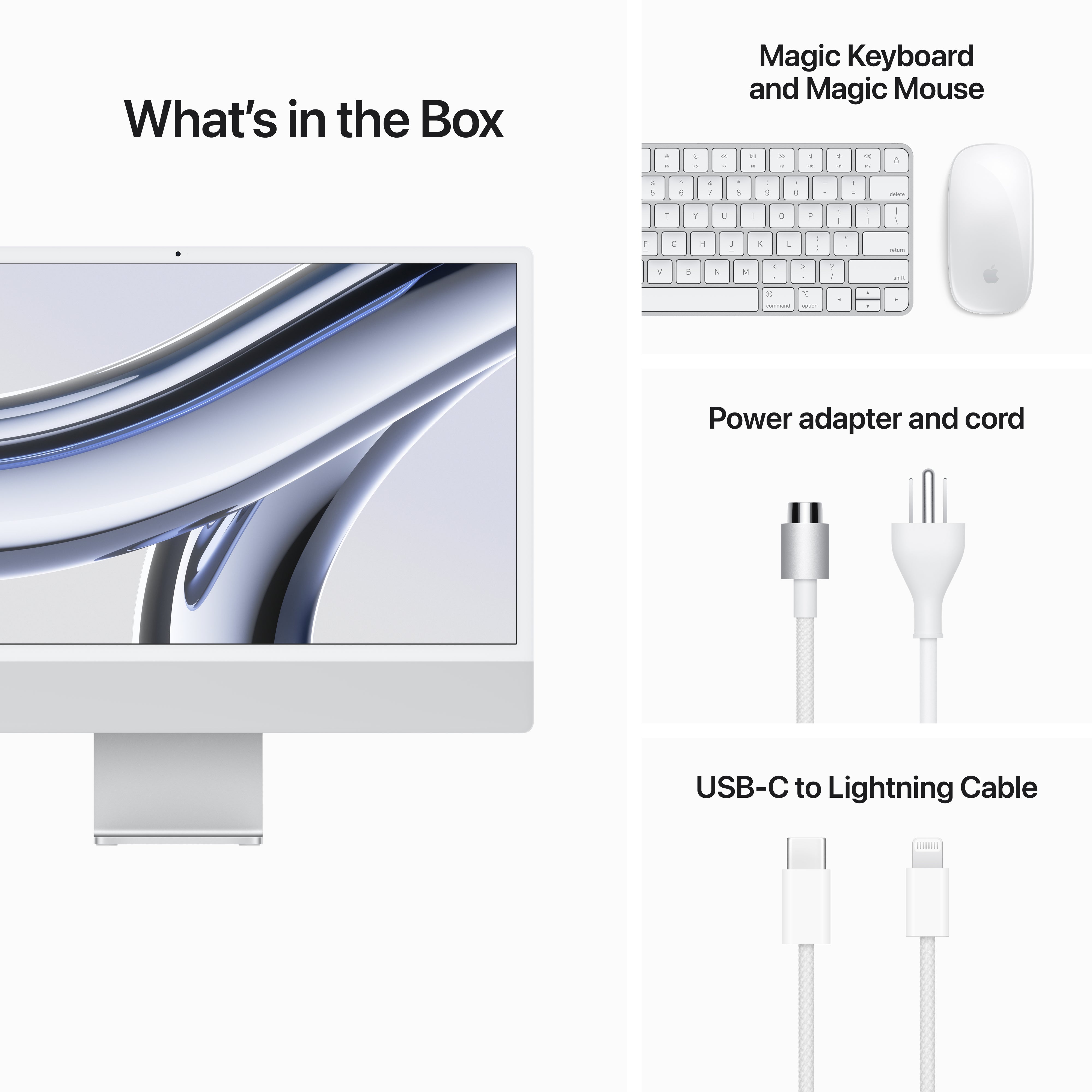 iMac 24" with Retina 4.5K display: Apple M3 chip with 8‐core CPU and 8‐core GPU