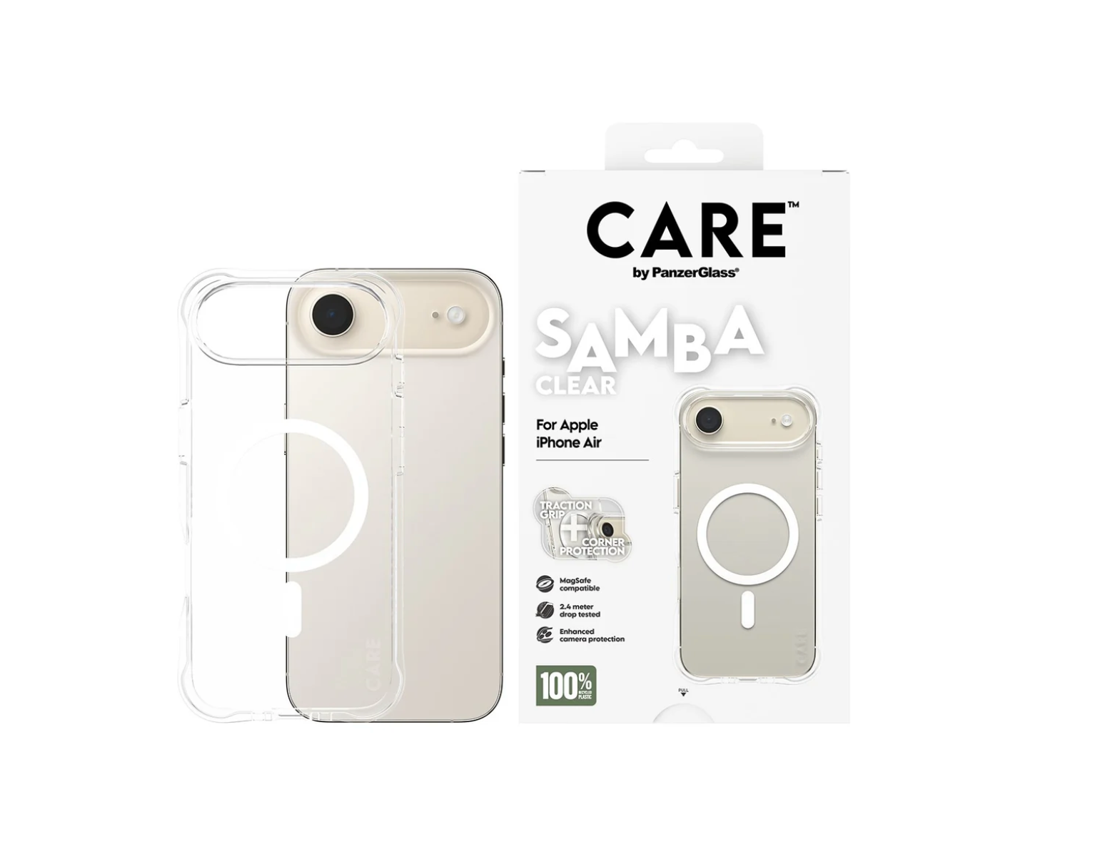 CARE Samba Case Transparent with White MagSafe for iPhone 17 Series and iPhone Air