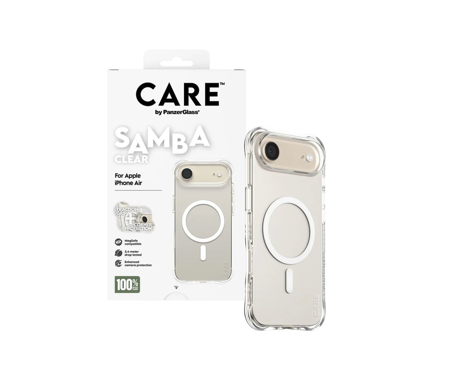 CARE Samba Case Transparent with White MagSafe for iPhone 17 Series and iPhone Air