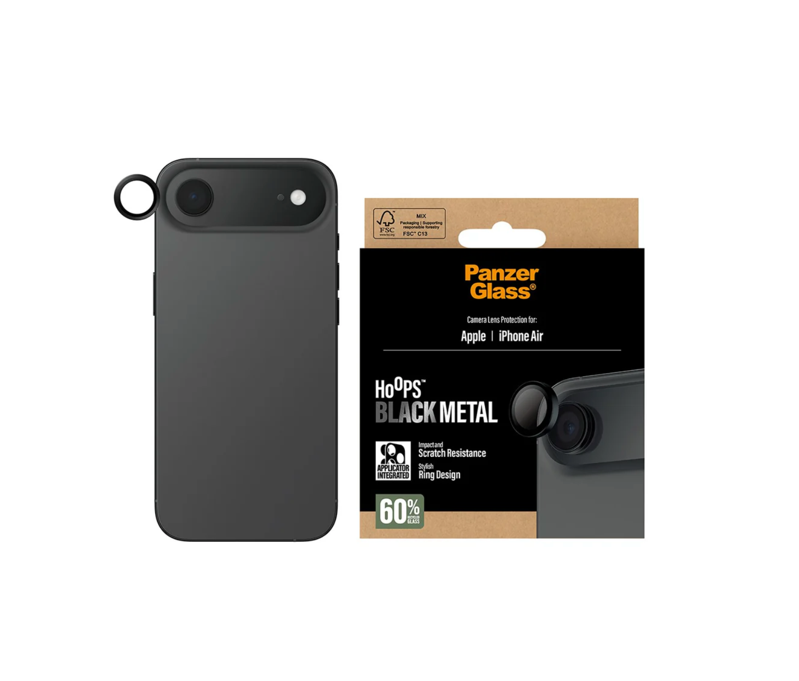 PanzerGlass Hoops Camera Lens Protector Black for iPhone Air & iPhone 17 Series